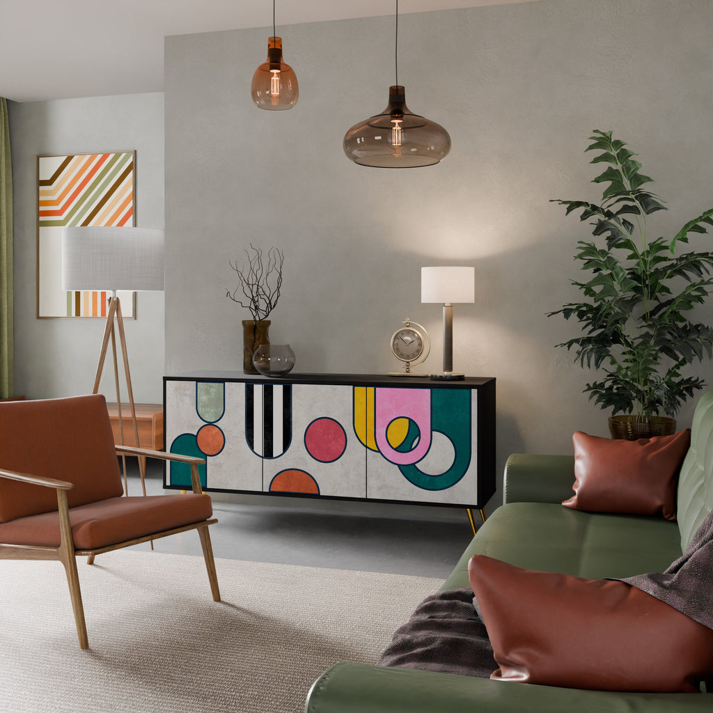 COOL STORY 3-Door Sideboard in Black Finish