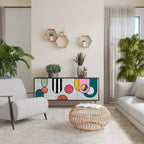 COOL STORY 3-Door Sideboard in Black Finish