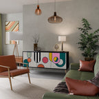 COOL STORY 3-Door Sideboard in Black Finish