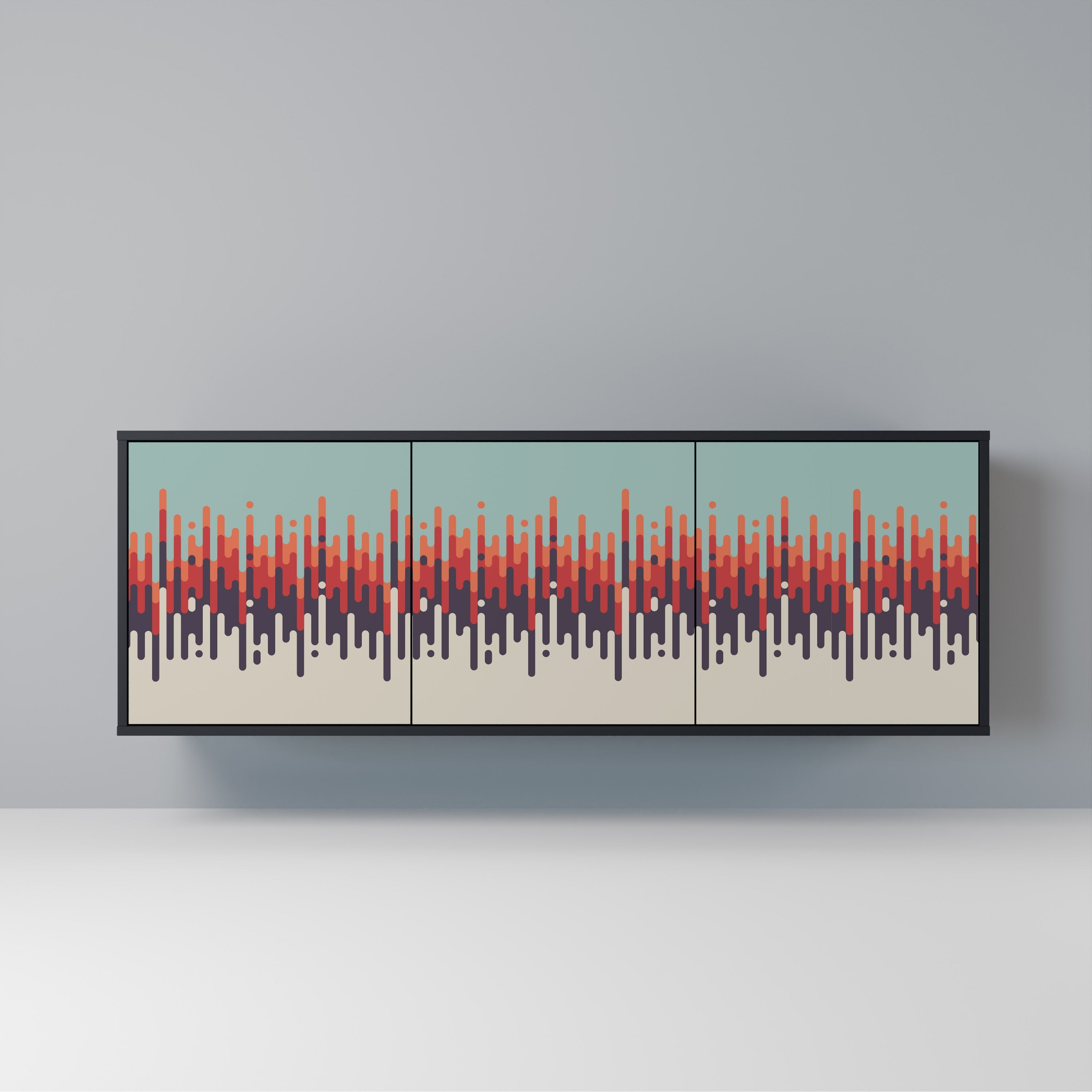 CHROMA CONTOURS 3-Door Sideboard in Black Finish