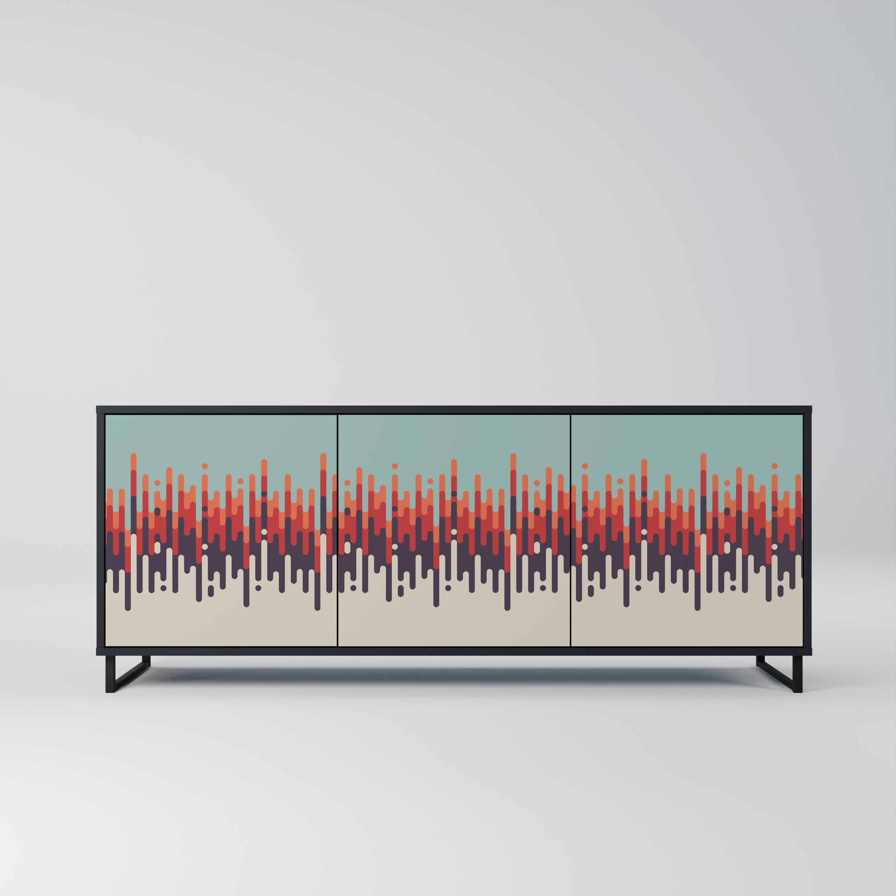 CHROMA CONTOURS 3-Door Sideboard in Black Finish