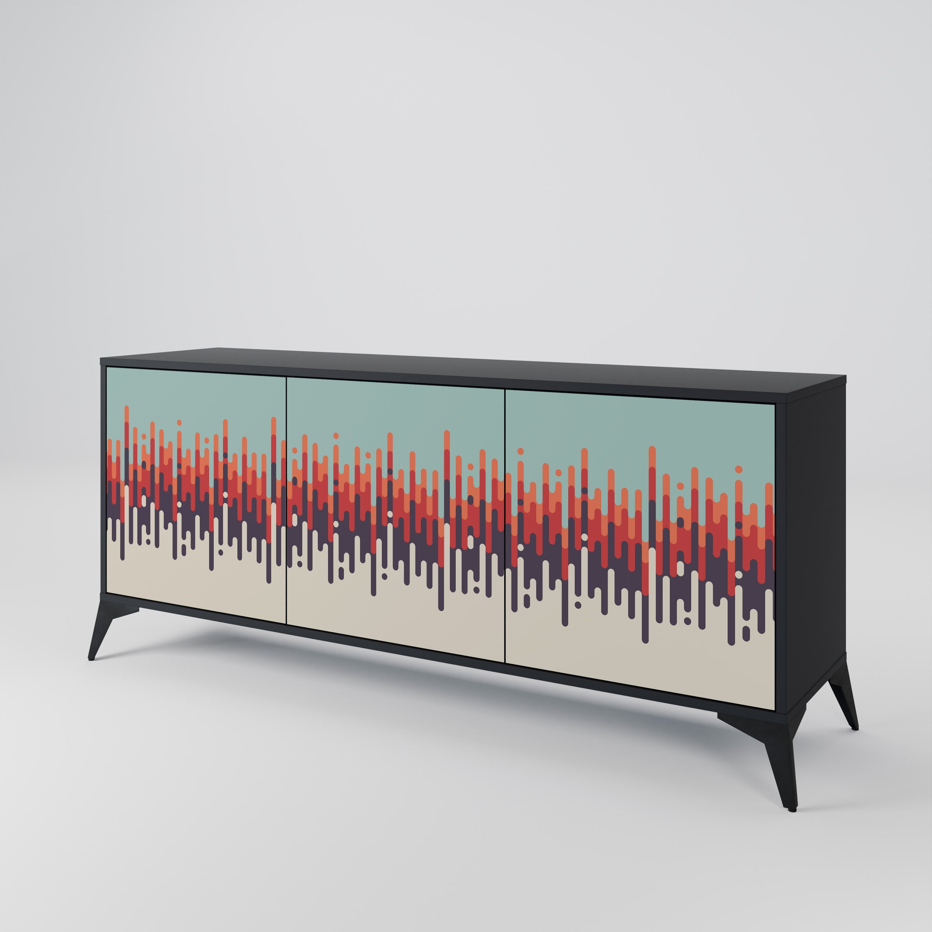 CHROMA CONTOURS 3-Door Sideboard in Black Finish
