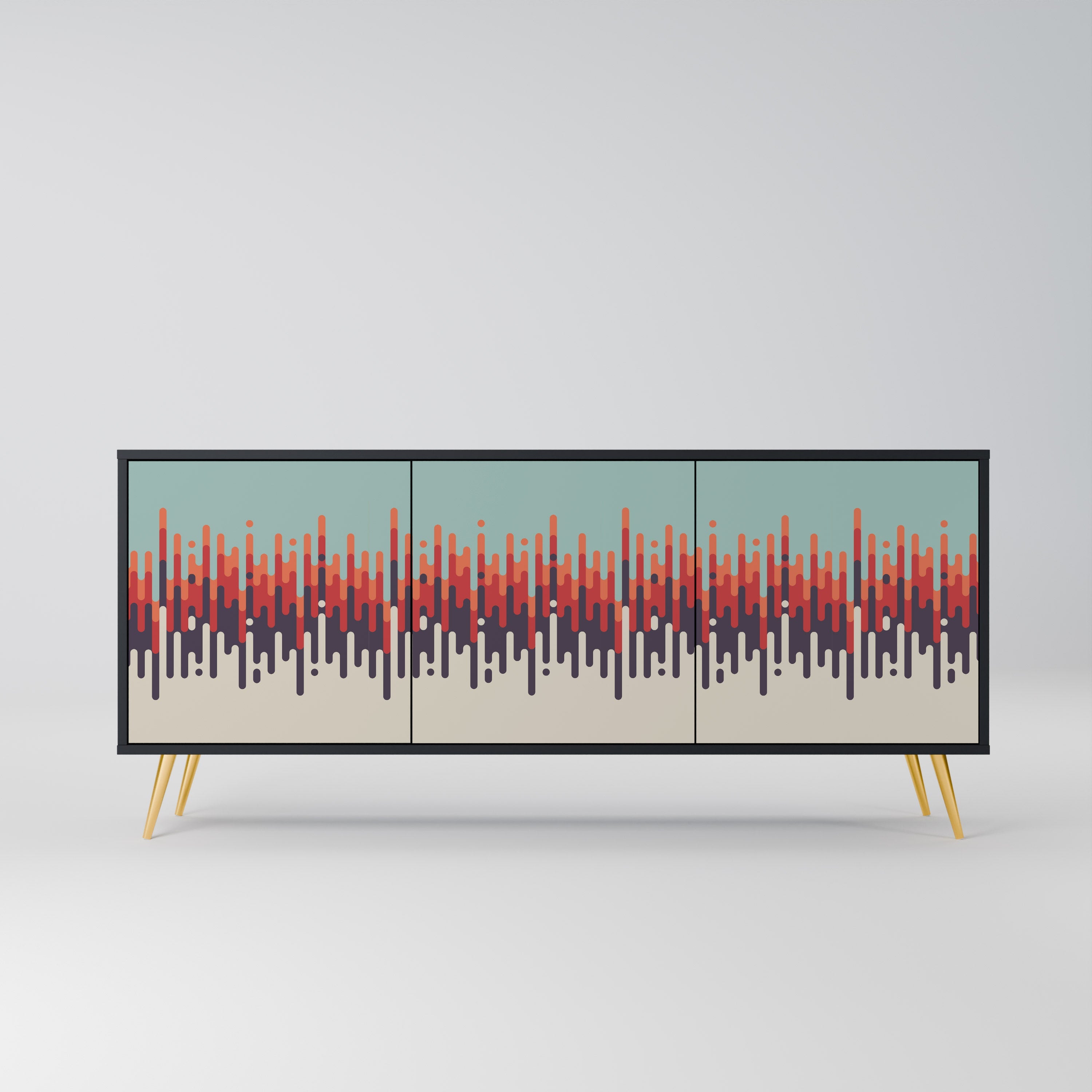 CHROMA CONTOURS 3-Door Sideboard in Black Finish