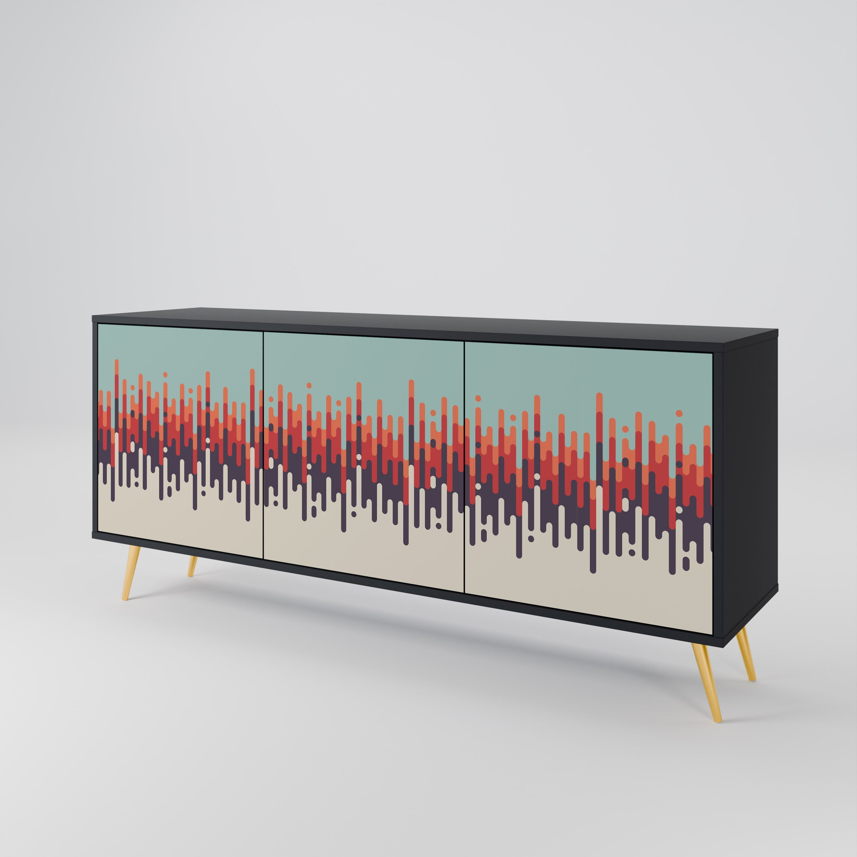 CHROMA CONTOURS 3-Door Sideboard in Black Finish