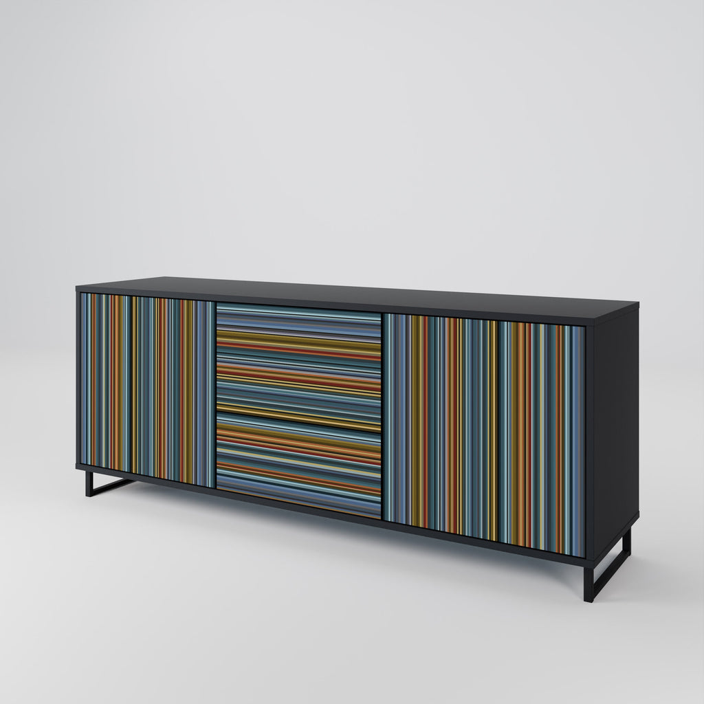 LINEOUT SPECTRUM 3-Door Sideboard in Black Finish