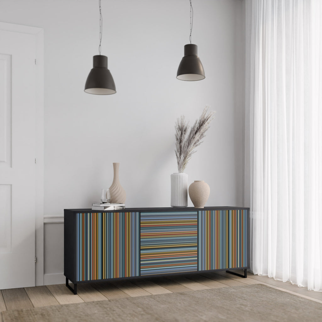 LINEOUT SPECTRUM 3-Door Sideboard in Black Finish
