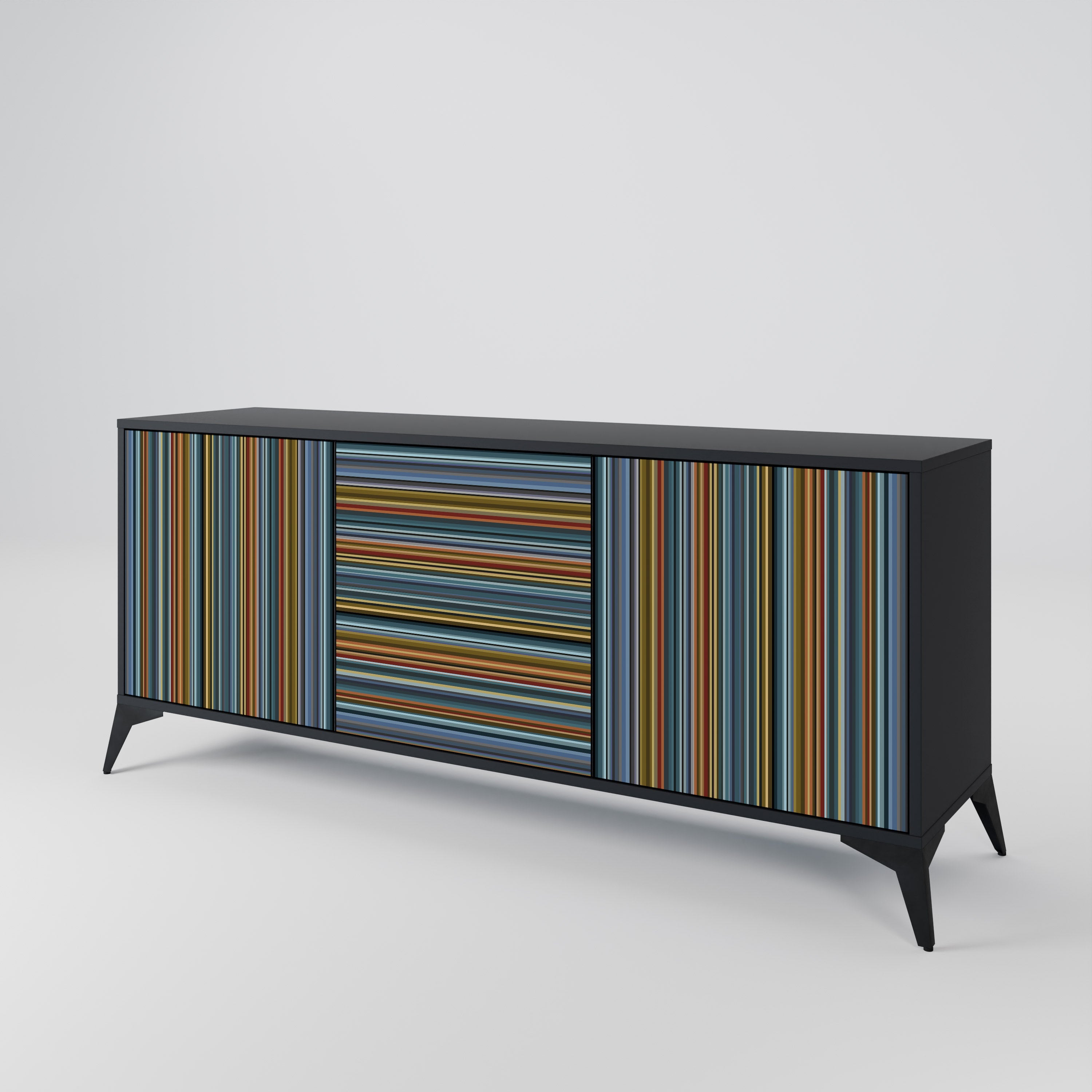 LINEOUT SPECTRUM 3-Door Sideboard in Black Finish