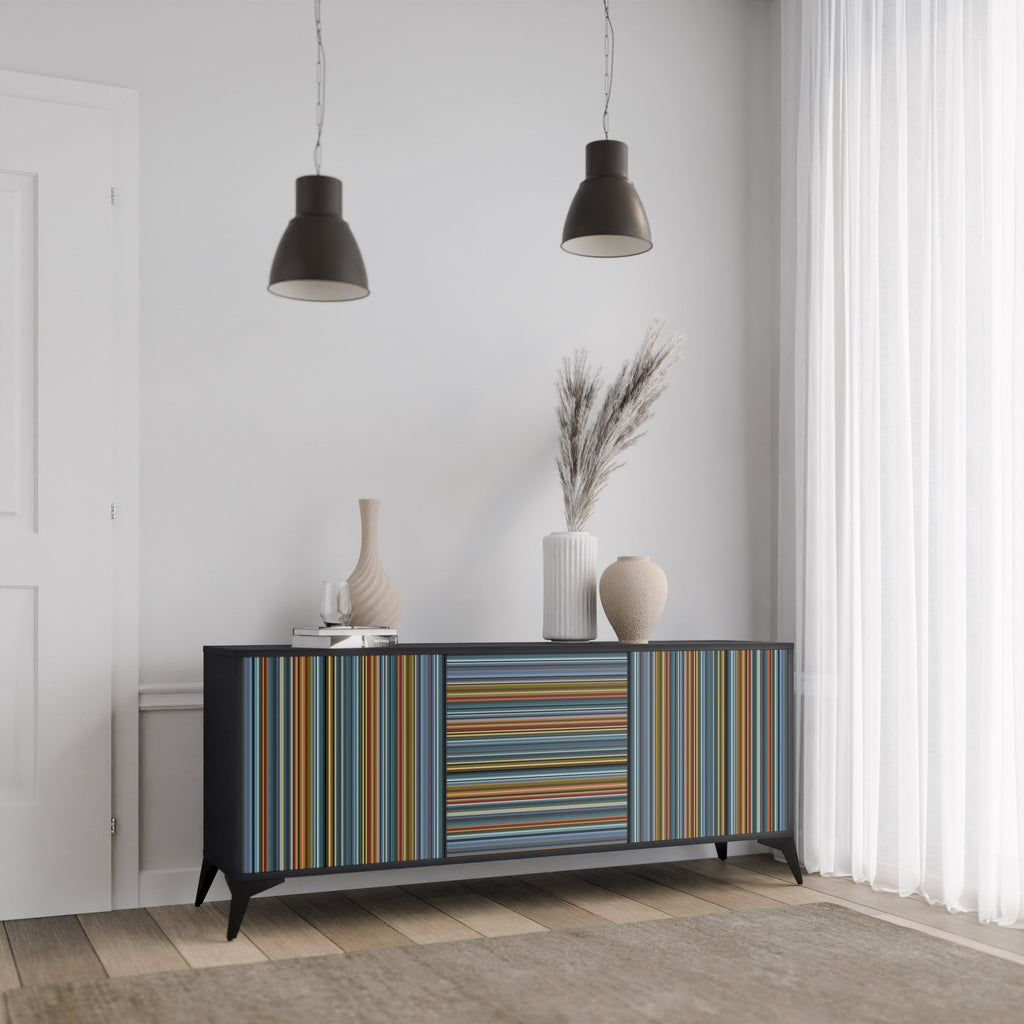 LINEOUT SPECTRUM 3-Door Sideboard in Black Finish