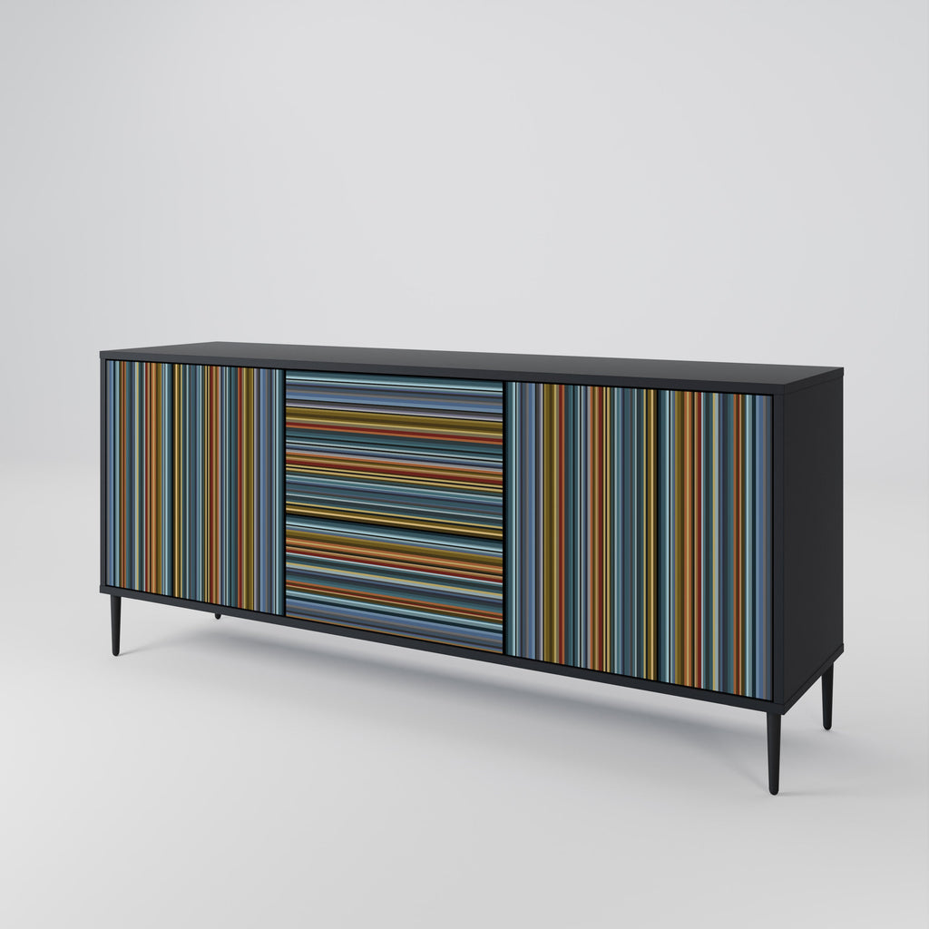 LINEOUT SPECTRUM 3-Door Sideboard in Black Finish