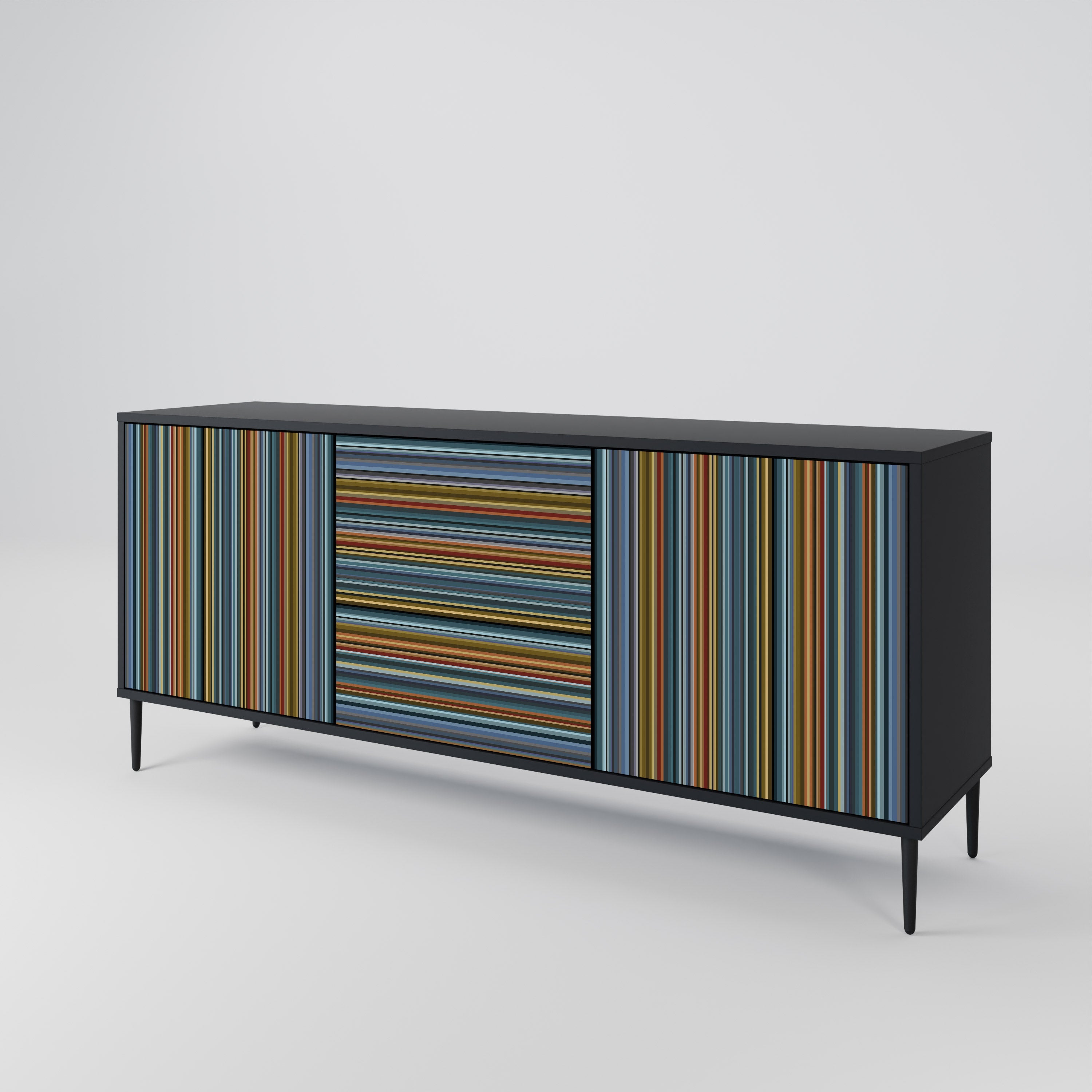 LINEOUT SPECTRUM 3-Door Sideboard in Black Finish