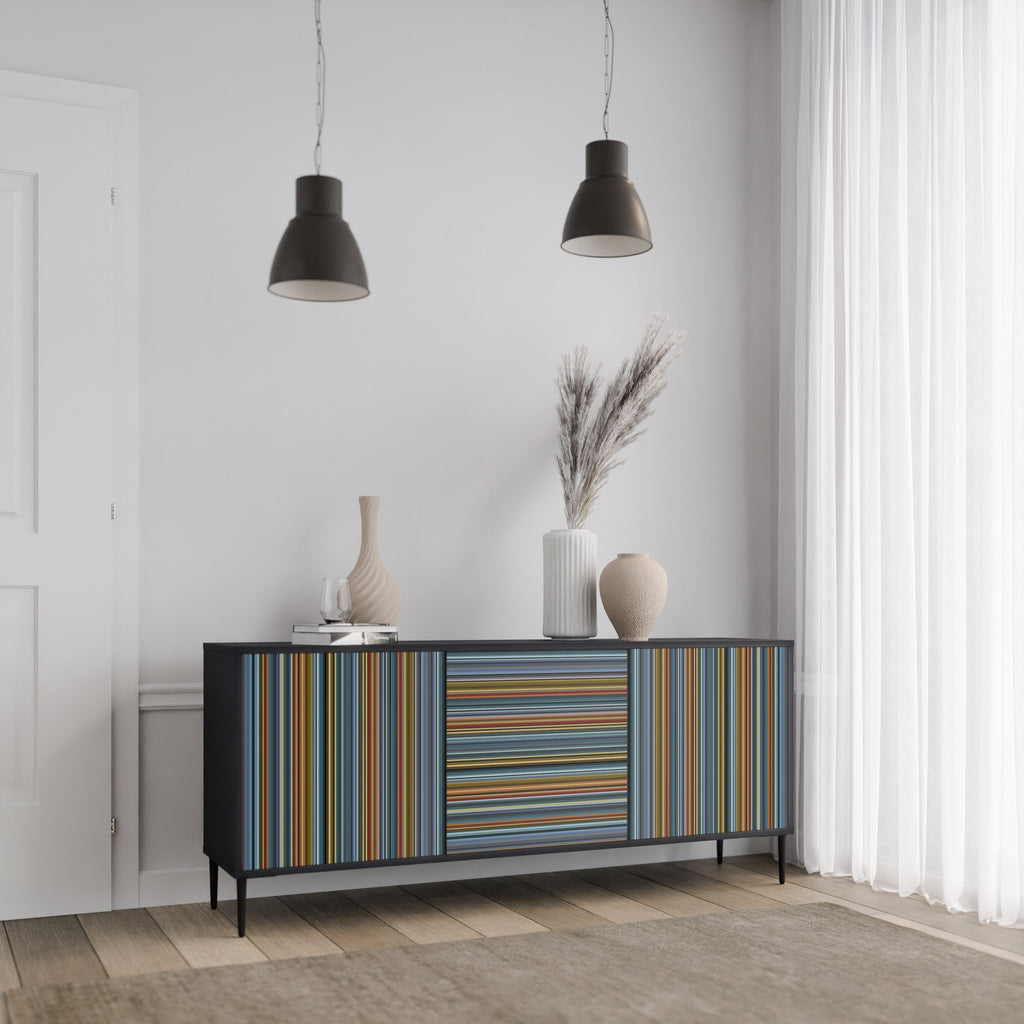 LINEOUT SPECTRUM 3-Door Sideboard in Black Finish