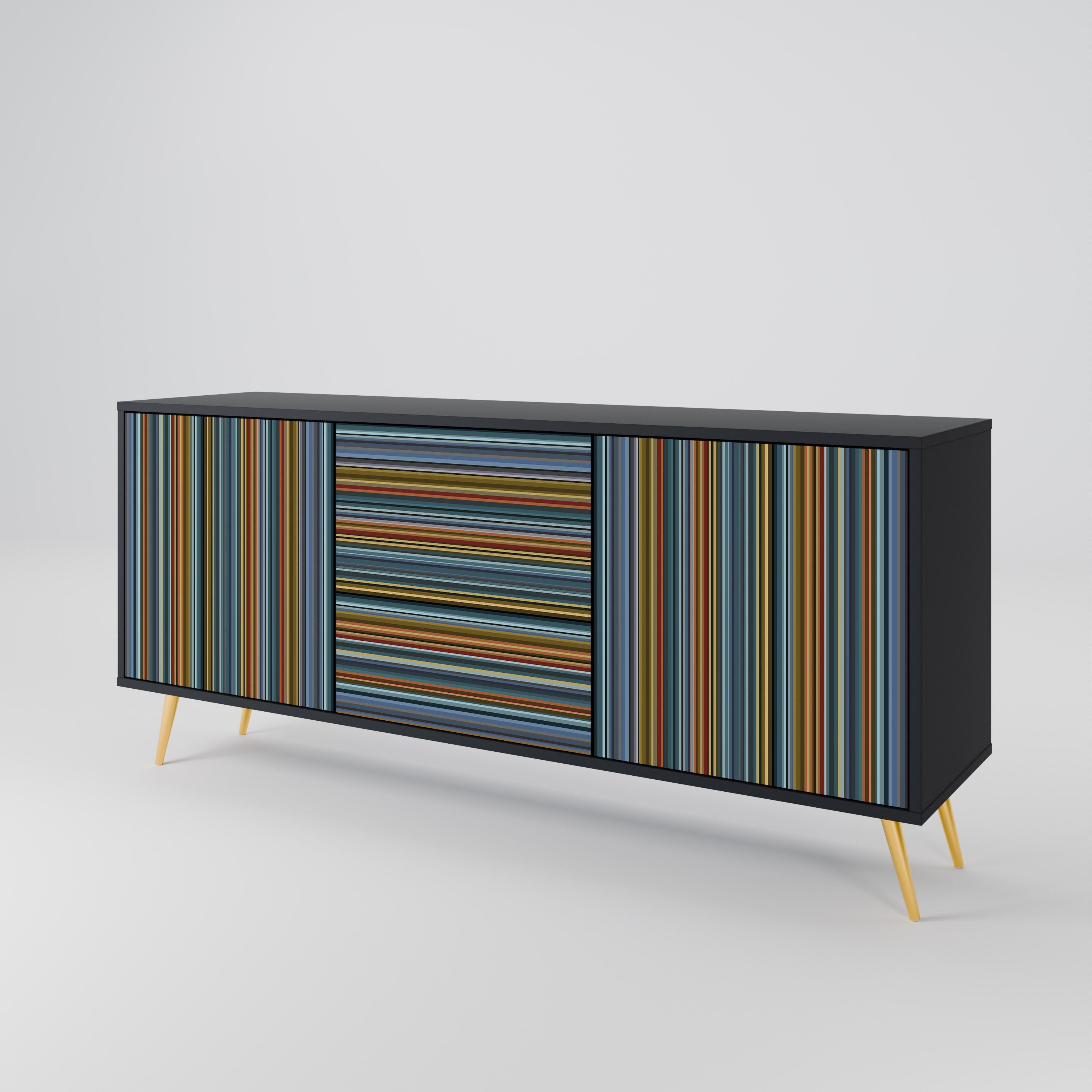 LINEOUT SPECTRUM 3-Door Sideboard in Black Finish