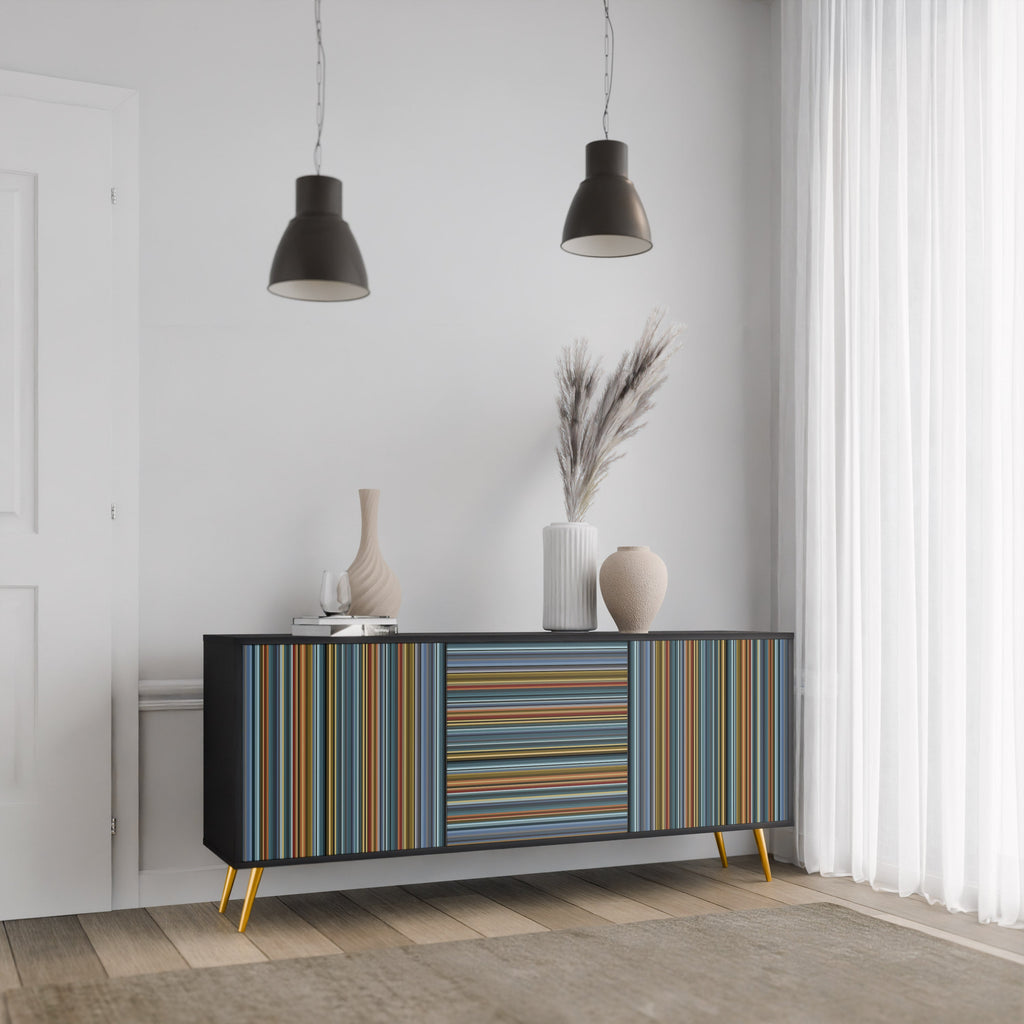LINEOUT SPECTRUM 3-Door Sideboard in Black Finish