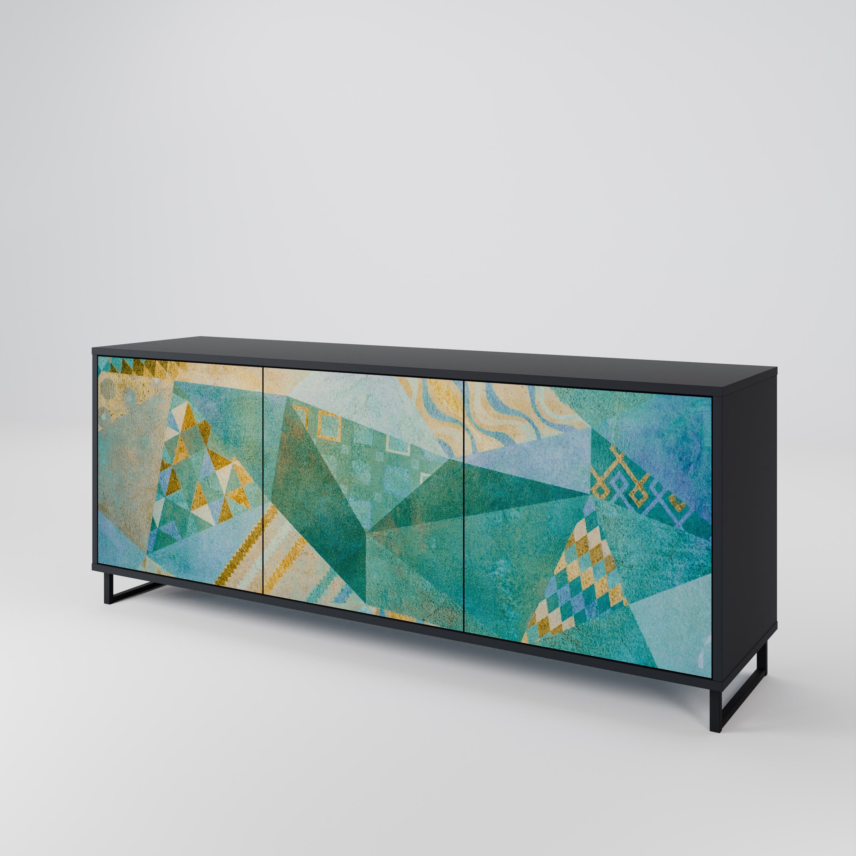 SPECTRUM SPLENDOR 3-Door Sideboard in Black Finish