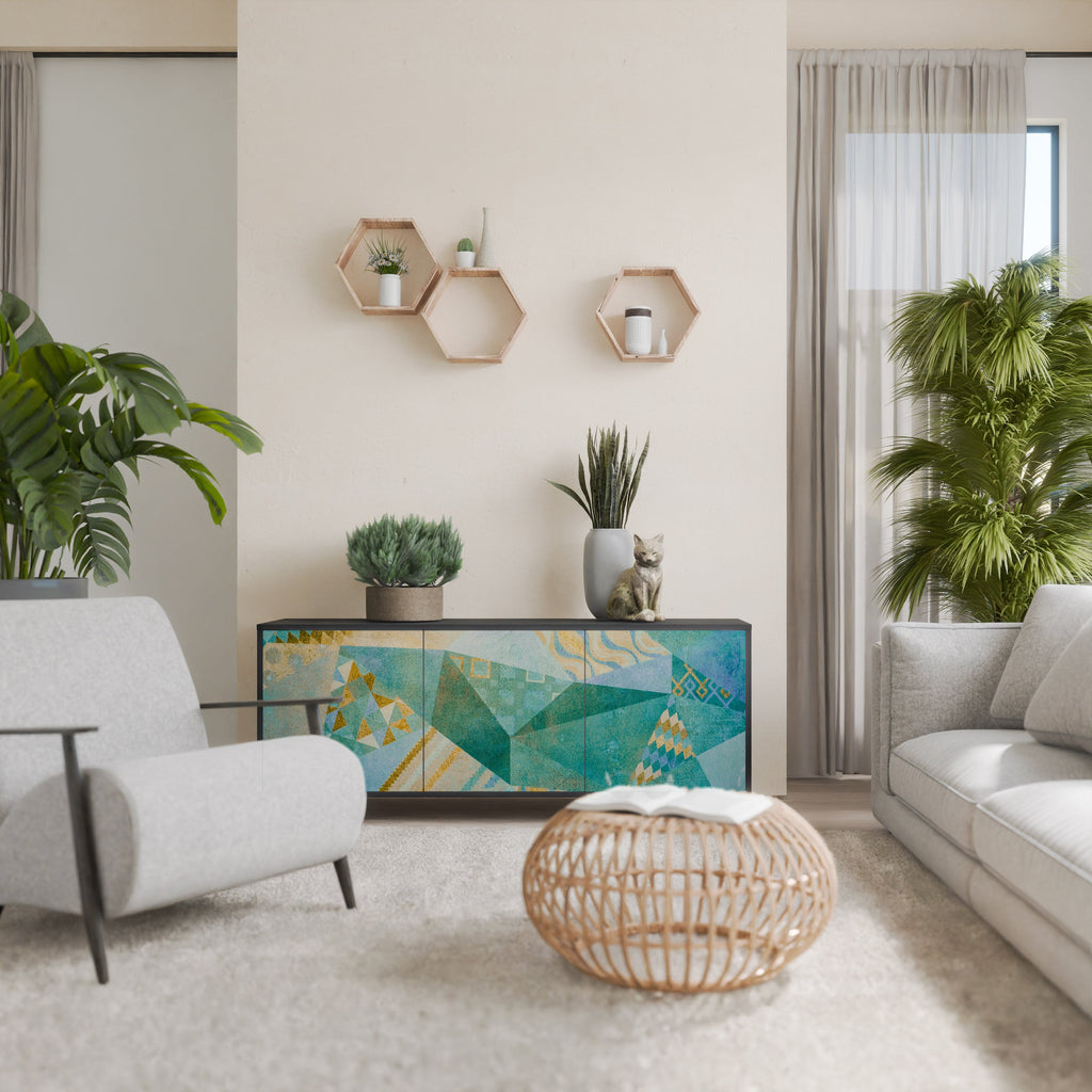 SPECTRUM SPLENDOR 3-Door Sideboard in Black Finish