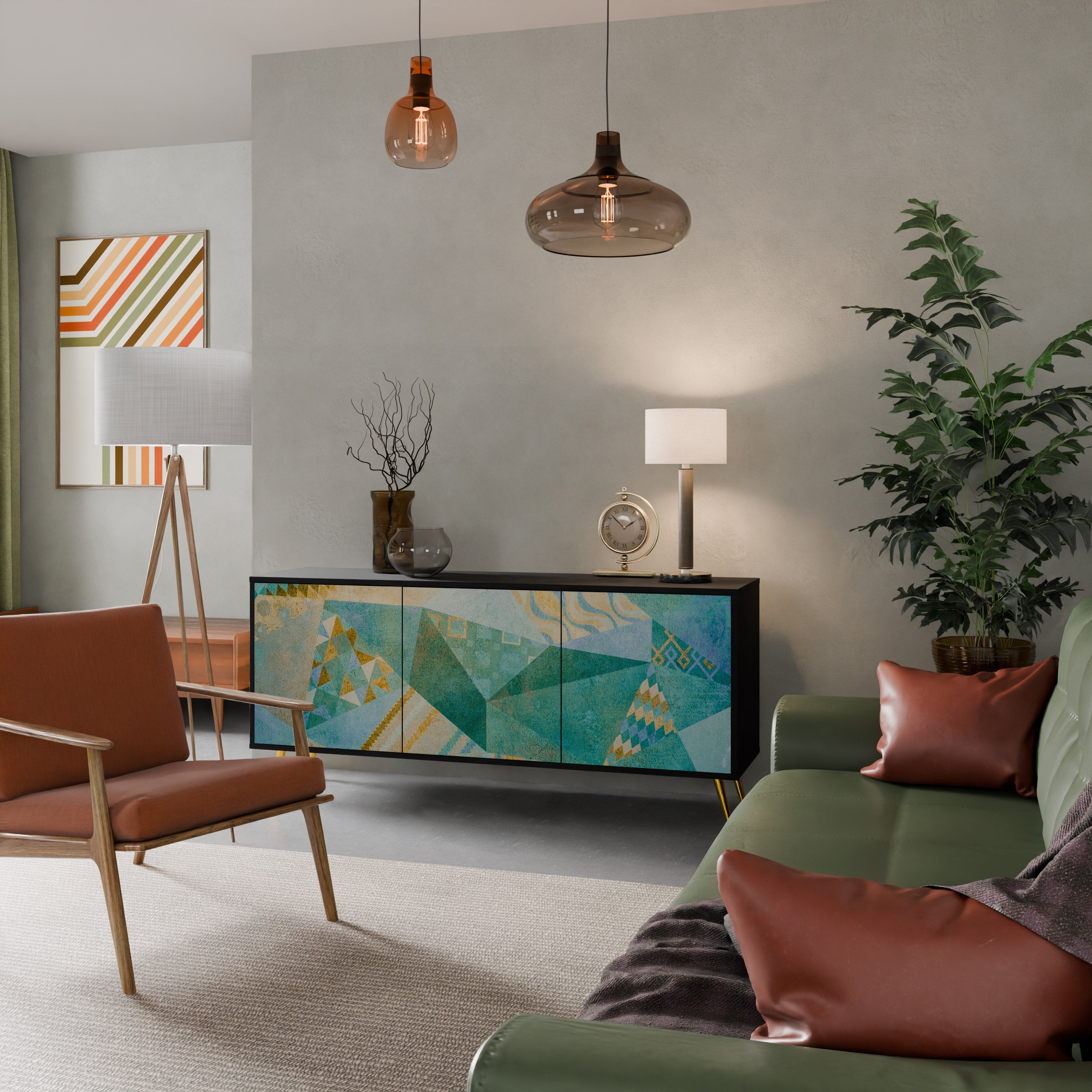 SPECTRUM SPLENDOR 3-Door Sideboard in Black Finish