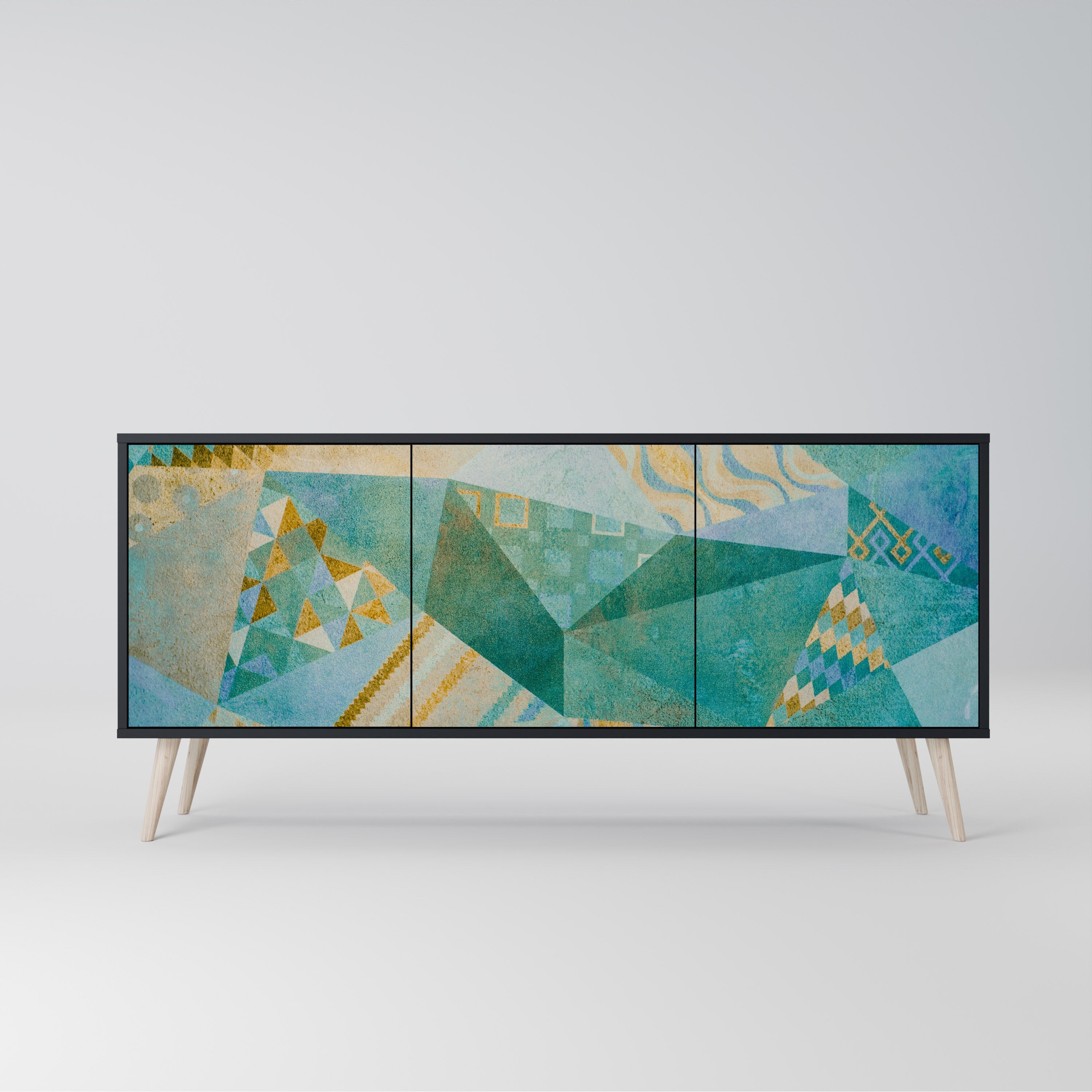 SPECTRUM SPLENDOR 3-Door Sideboard in Black Finish