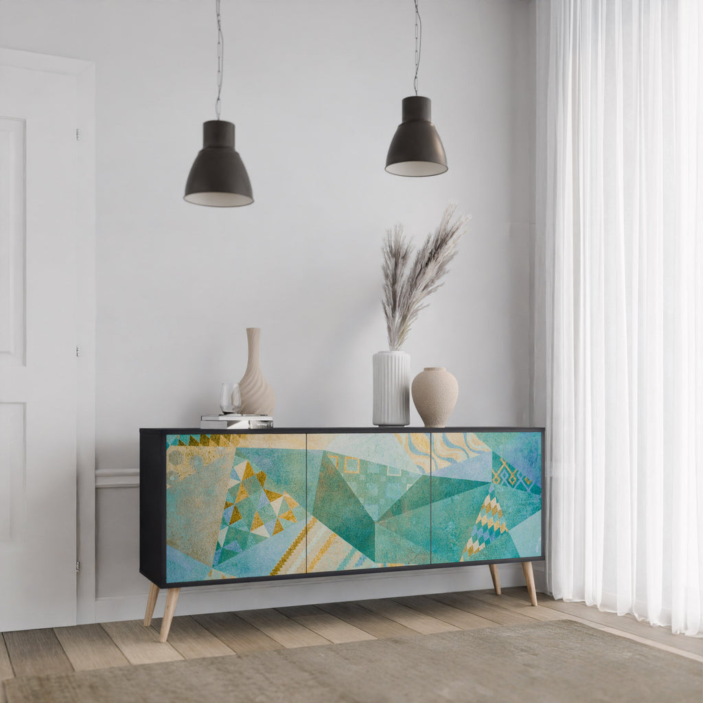 SPECTRUM SPLENDOR 3-Door Sideboard in Black Finish