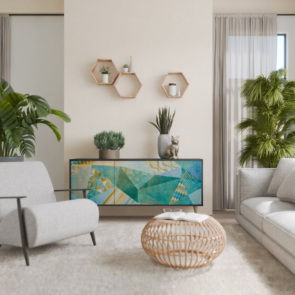 SPECTRUM SPLENDOR 3-Door Sideboard in Black Finish