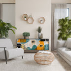 ABSTRACT FACES Aparador de 3 Portas em Acabamento Preto