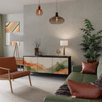 WATERCOLOUR PEAKS 3-Door Sideboard in Black Finish