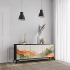 WATERCOLOUR PEAKS 3-Door Sideboard in Black Finish