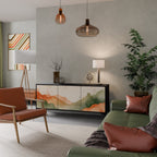 WATERCOLOUR PEAKS 3-Door Sideboard in Black Finish