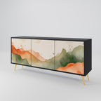WATERCOLOUR PEAKS 3-Door Sideboard in Black Finish