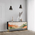 WATERCOLOUR PEAKS 3-Door Sideboard in Black Finish