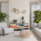 ABSTRACT LANDSCAPE Aparador de 3 Portas em Acabamento Preto