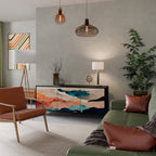 ABSTRACT LANDSCAPE Aparador de 3 Portas em Acabamento Preto