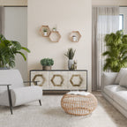 HEXAGONAL SHAPES 3-Door Sideboard in Black Finish