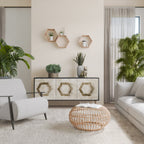 HEXAGONAL SHAPES 3-Door Sideboard in Black Finish