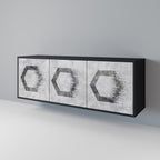 HEXAGONAL FIGURES 3-Door Sideboard in Black Finish