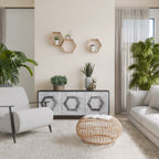 HEXAGONAL FIGURES 3-Door Sideboard in Black Finish