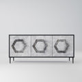 HEXAGONAL FIGURES 3-Door Sideboard in Black Finish