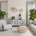 HEXAGONAL FIGURES 3-Door Sideboard in Black Finish