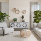 HEXAGONAL FIGURES 3-Door Sideboard in Black Finish