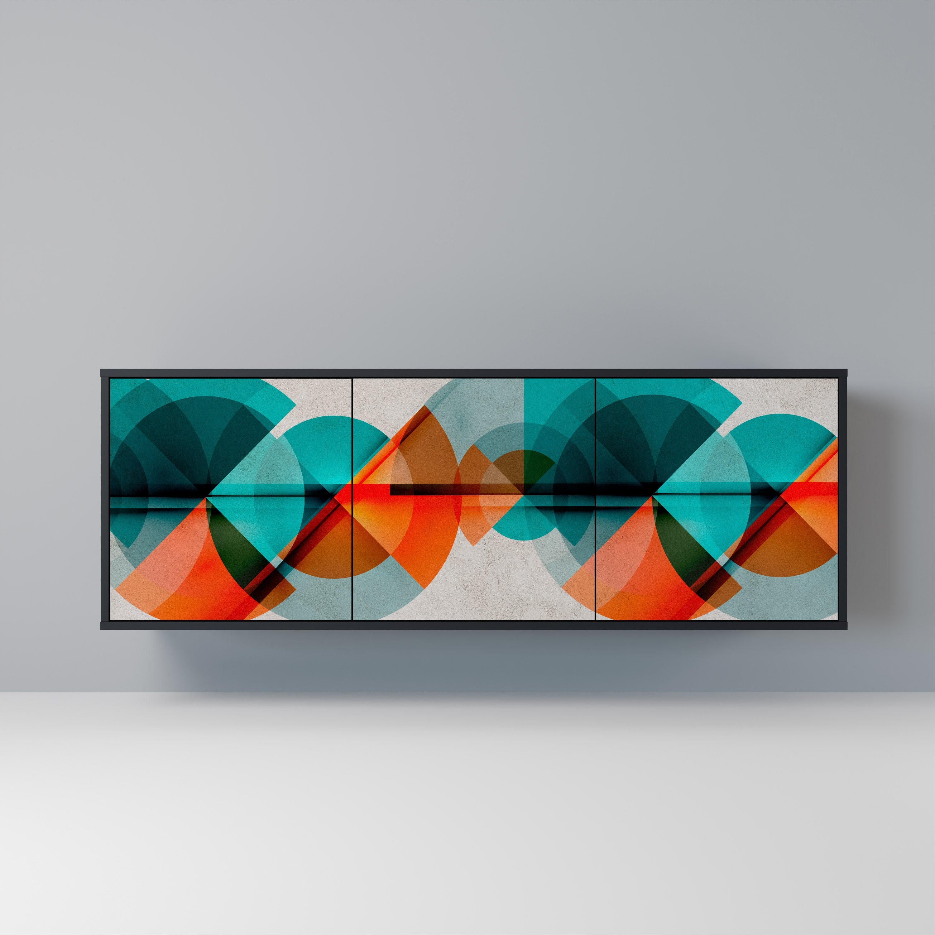 CIRCULAR RHAPSODY 3-Door Sideboard in Black Finish