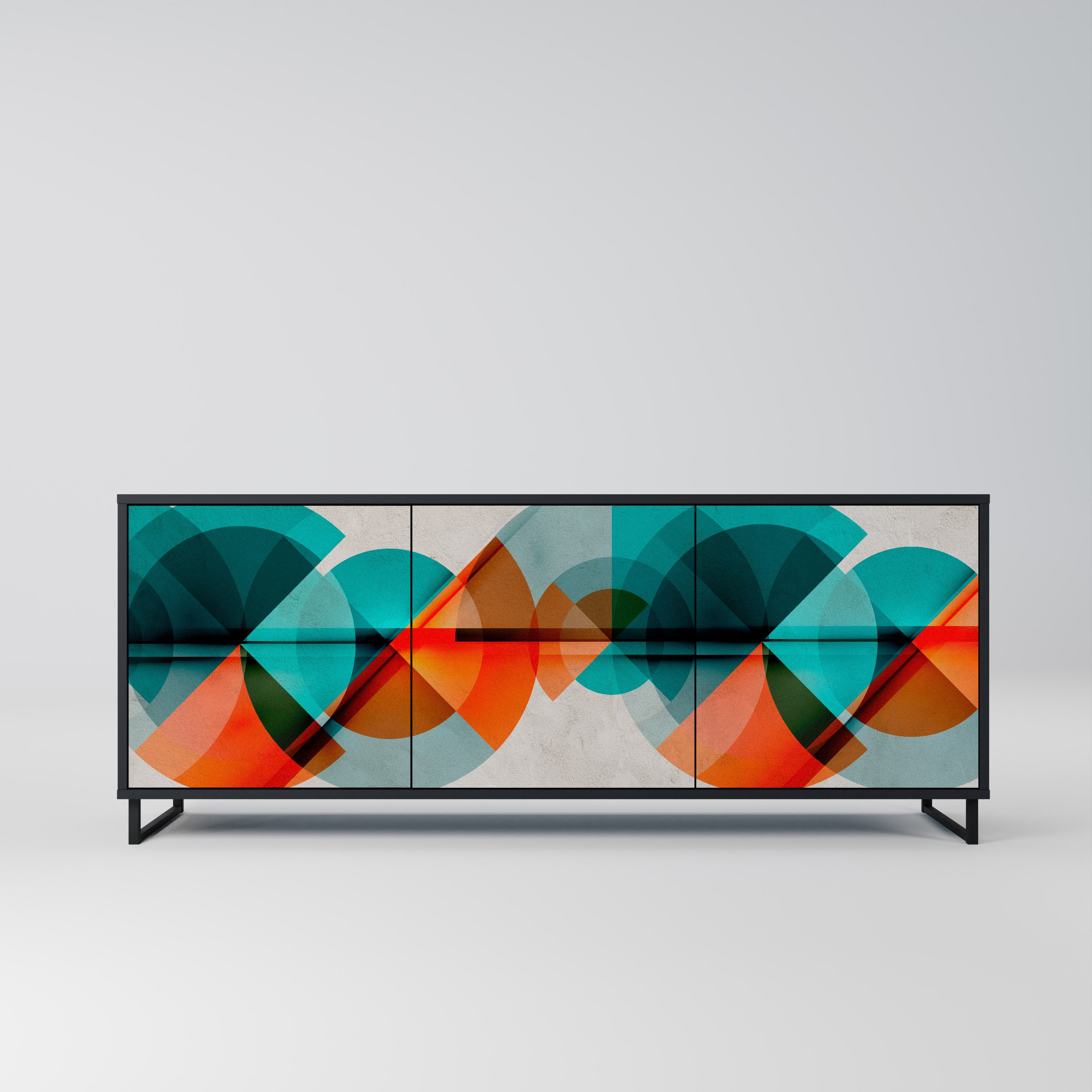 CIRCULAR RHAPSODY 3-Door Sideboard in Black Finish