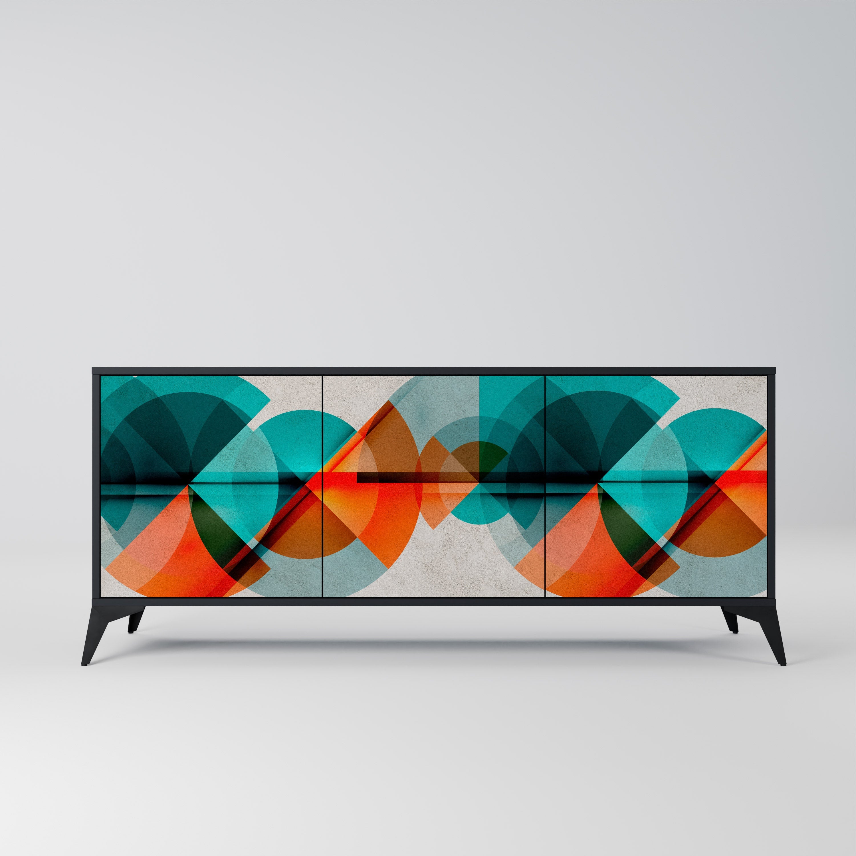 CIRCULAR RHAPSODY 3-Door Sideboard in Black Finish