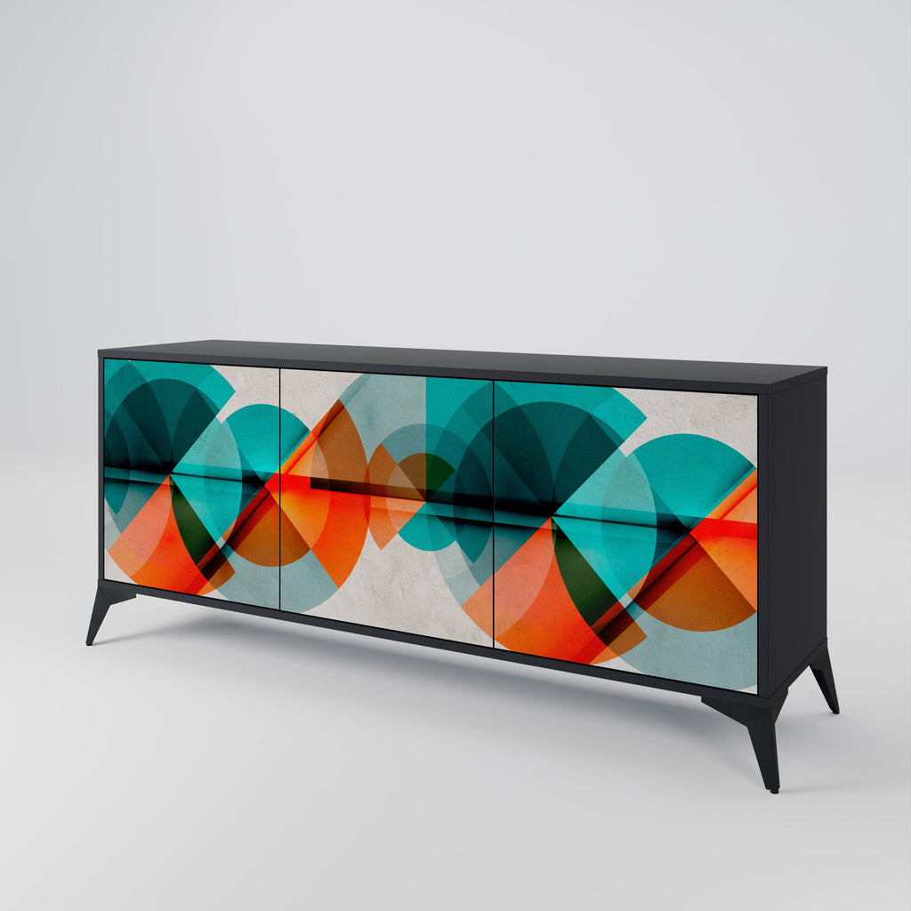 CIRCULAR RHAPSODY 3-Door Sideboard in Black Finish