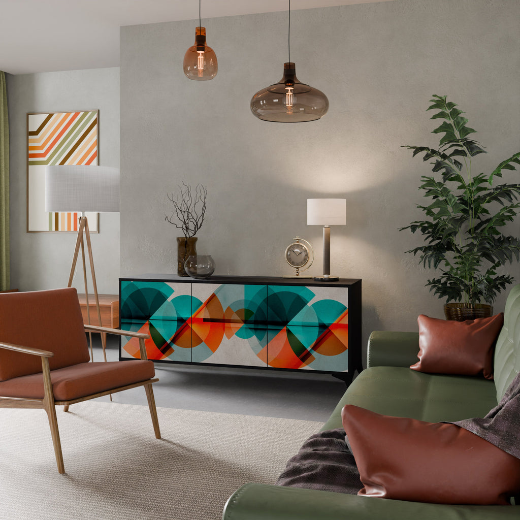 CIRCULAR RHAPSODY 3-Door Sideboard in Black Finish