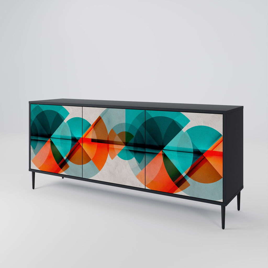 CIRCULAR RHAPSODY 3-Door Sideboard in Black Finish