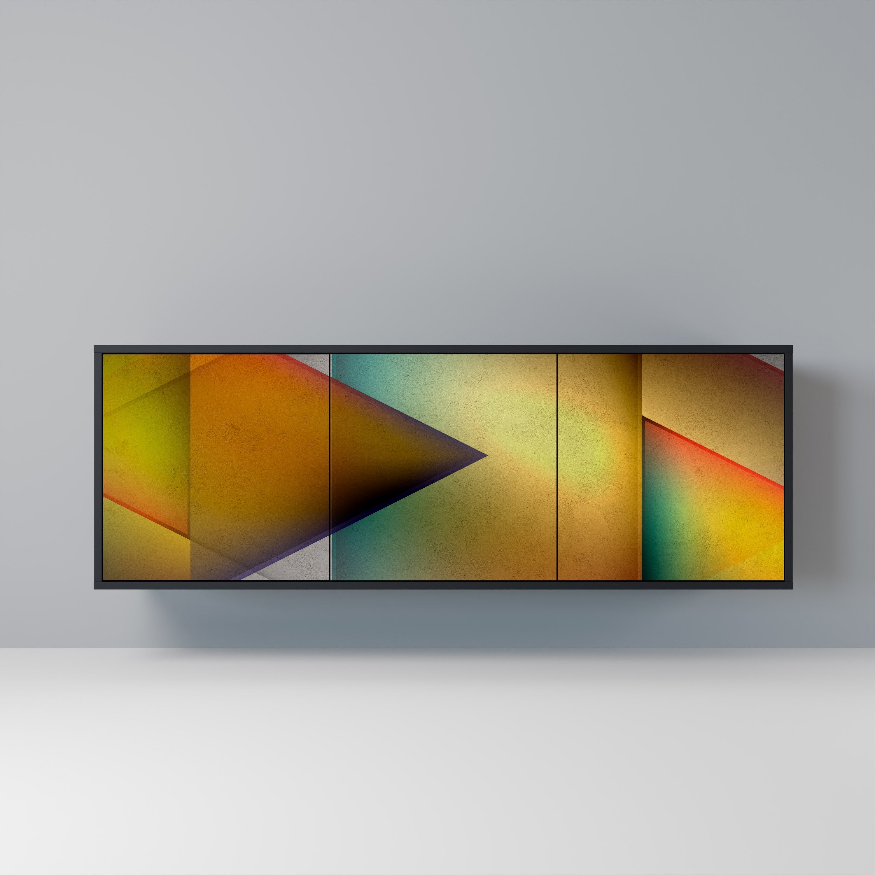 PIERCING SHARPNESS 3-Door Sideboard in Black Finish