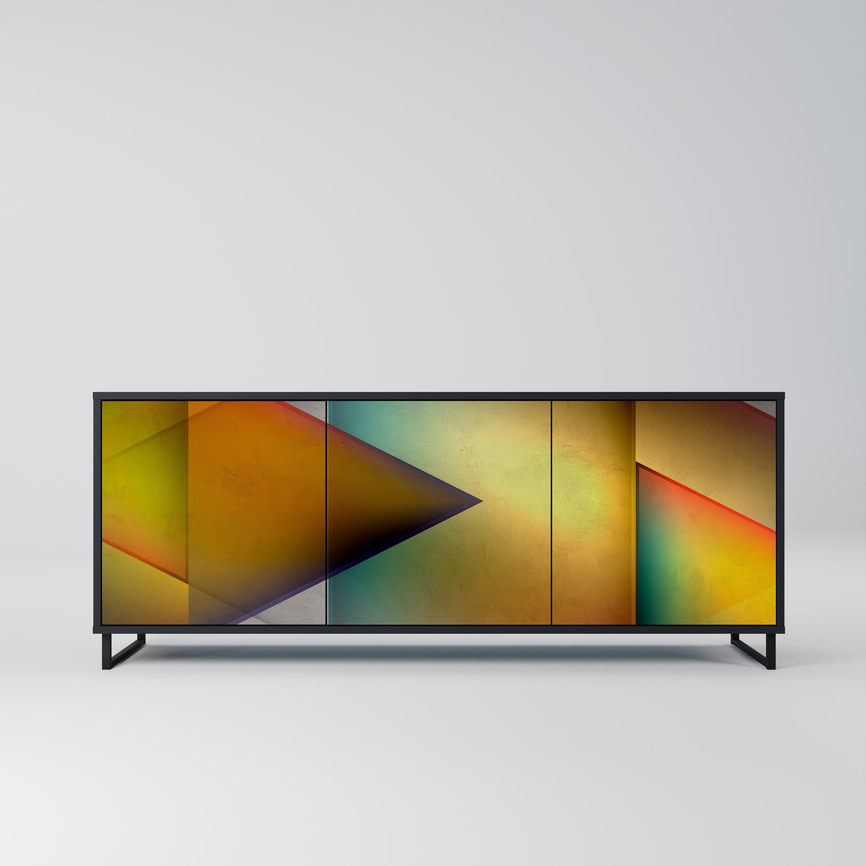 PIERCING SHARPNESS 3-Door Sideboard in Black Finish