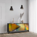 PIERCING SHARPNESS Aparador de 3 Portas em Acabamento Preto