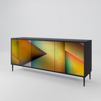 PIERCING SHARPNESS Aparador de 3 Portas em Acabamento Preto