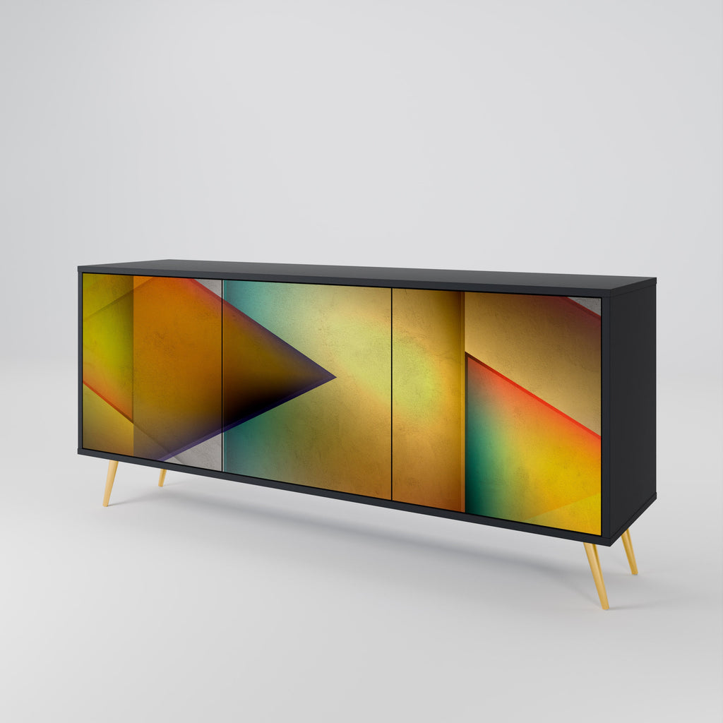 PIERCING SHARPNESS Aparador de 3 Portas em Acabamento Preto