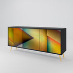 PIERCING SHARPNESS Aparador de 3 Portas em Acabamento Preto